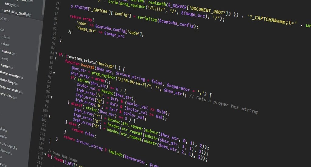 PHP source code displayed on a dark computer screen